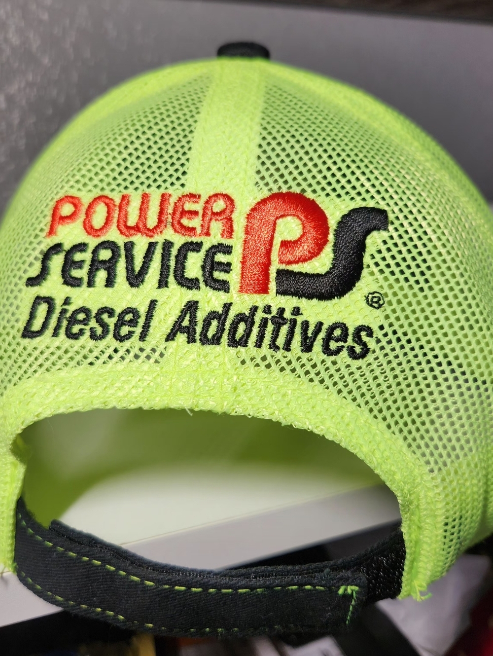 Truck Pro Hat Neon Green And Black Power Service PS Diesel Additives Trucker Hat